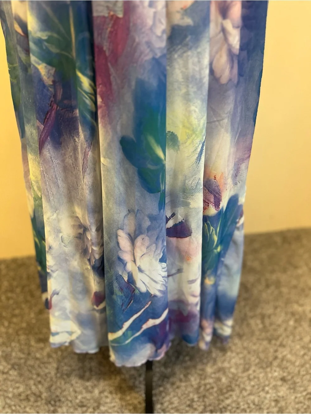 Women's Blue Floral Maxi Skirt/Dress-Lined pretty